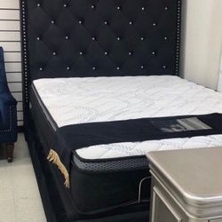 Black Q Size Bed Frame 