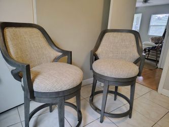 Set of 3 Upholstered Counter Stools / Swivel Barstools – $225 OBO