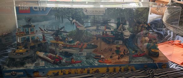 Lego coast guard and jungle explorers display