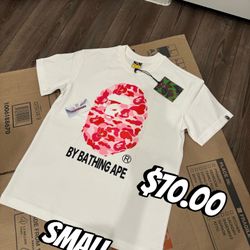 White And Pink Bape T Shirt Size Small 