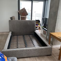 Upholstered Mod Ash Queen Bed frame