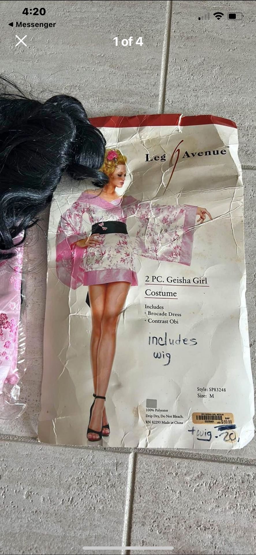 Vintage Geisha Costume & Wig