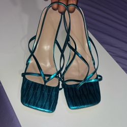 Turquoise Slide-On Sandal Heels – Size 43(11US) 👡✨