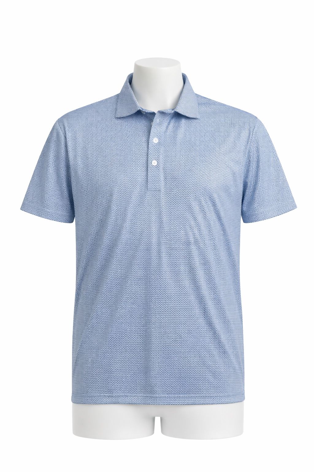 Collars & Co Shark Tank Dress Collar Polo Shirt NWT $88 Size M Blue Geometric