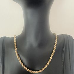 Gold plated vintage rope necklace