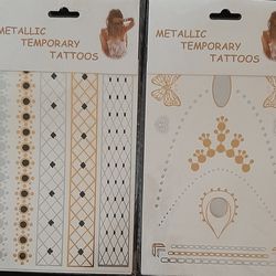 Set Of 2  Metallic Temporary Tattoos