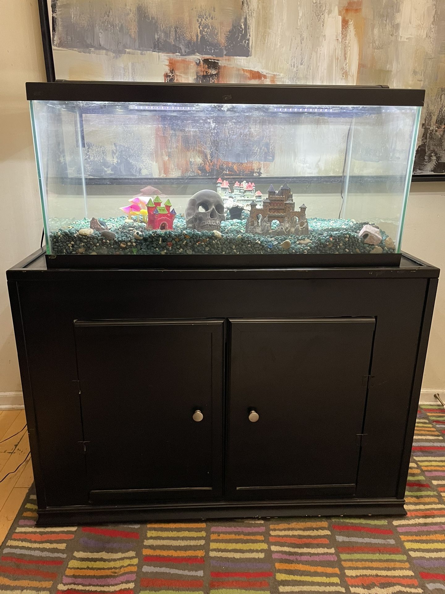  40 Gallon Fish Tank/Aquarium 2 Door Cabinet Stand with Accessories