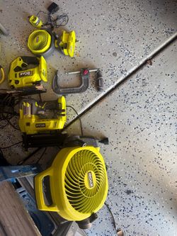 Ryobi Tool Lot – Fan, Nailer, and More