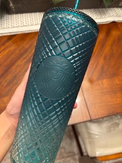 Starbucks Teal Grid Studded Cold Cup Tumbler