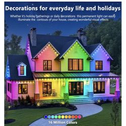 300FT Permanent Outdoor Lights,RGB Eaves Light with App Control Remote,DIY Scene Modes IP67 Waterproof Under Eave Lighting,Outdoor Lights for Decor,Ga
