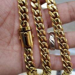 Heavy Cuba Link Chain Stainless Steel Gold Plated