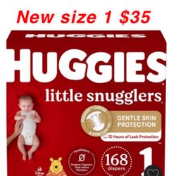 New Big Box Size 1 Diapers Huggies $35 East Palmdale 