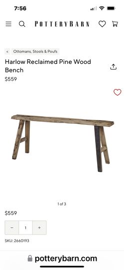 Skinny Aged faux Wood bench (new)