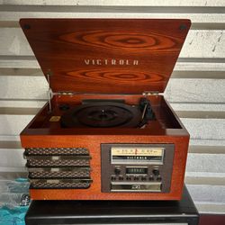 Victrola VTA-204B-MAH Bluetooth Stereo Audio System Record Player Turntable TV