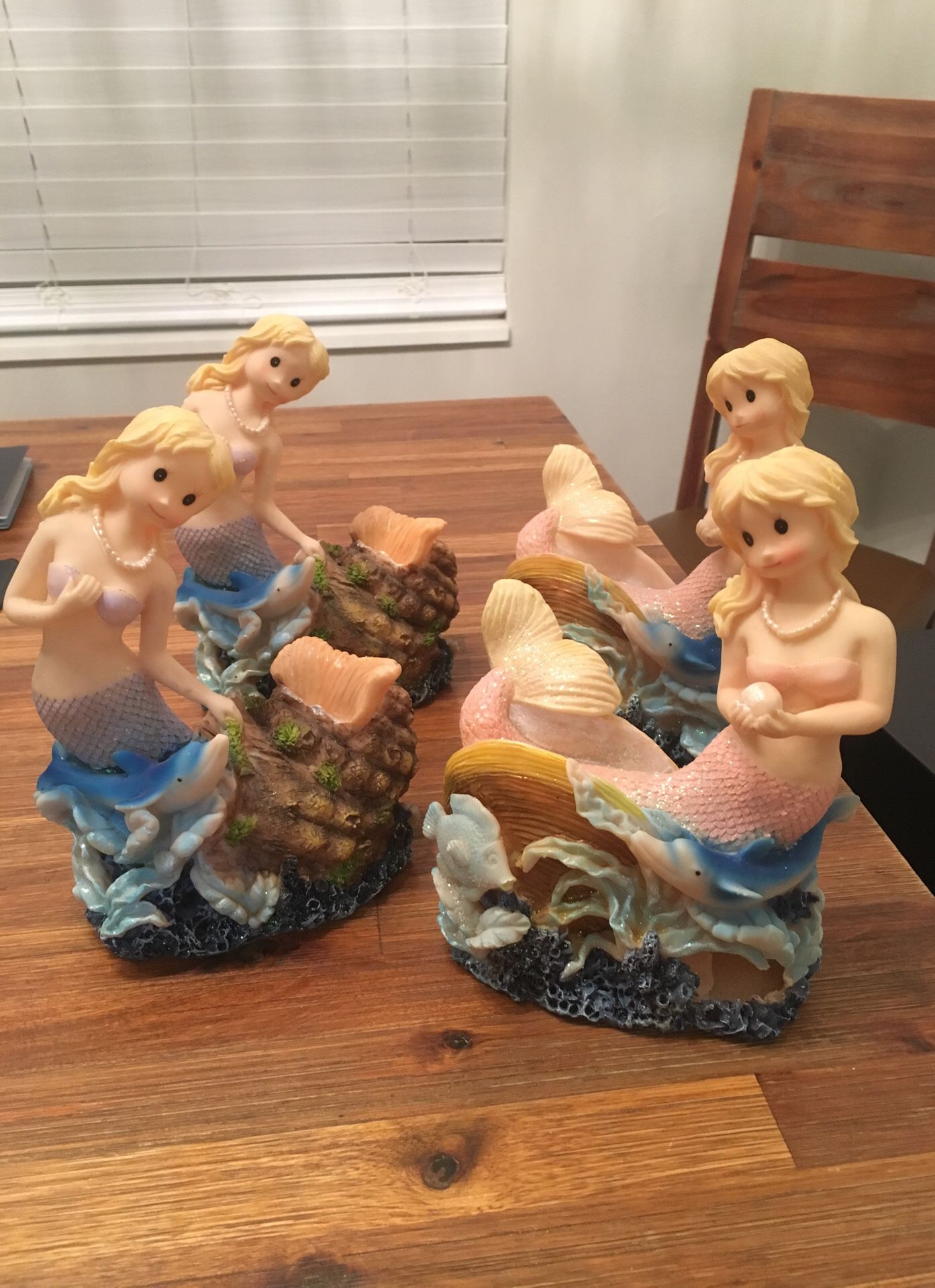 Mermaid with dolphin Statue decor collectible