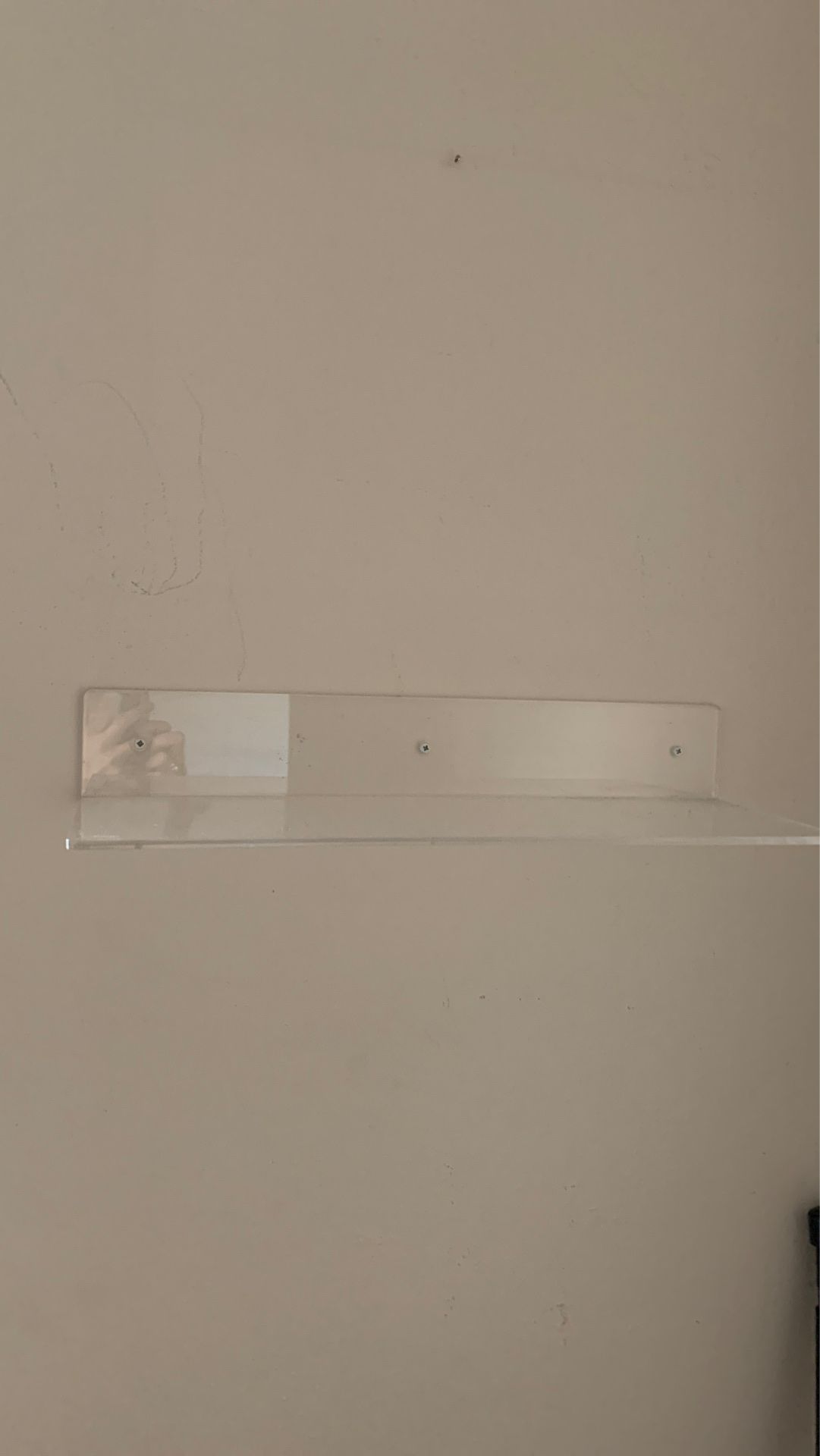 Clear acrylic bathroom wall shelves invisible