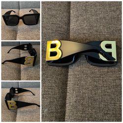 Burberry B Motif Square Frame Sunglasses