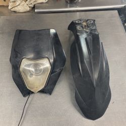 Motorcycle SuperMoto Fender Headlight Plate