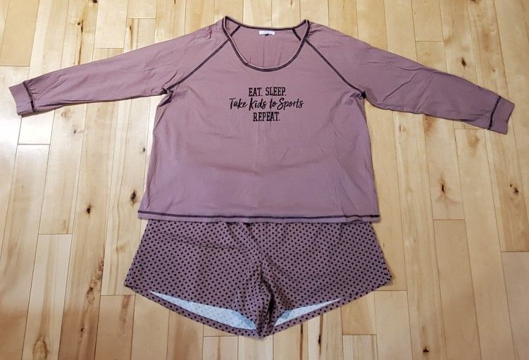NEW Maurices 'Eat. Sleep. Take Kids to Sports, Repeat.' Pajama Set (XXL)