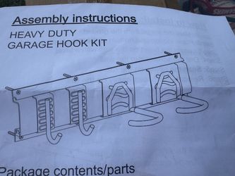 Heavy duty garage hook kit