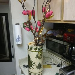 Artificial Light Up Rose Plant And Vase