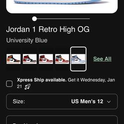 OG Jordan ones university blue