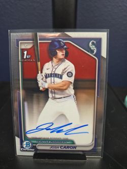 Josh caron bowman first mariners rookie autograph