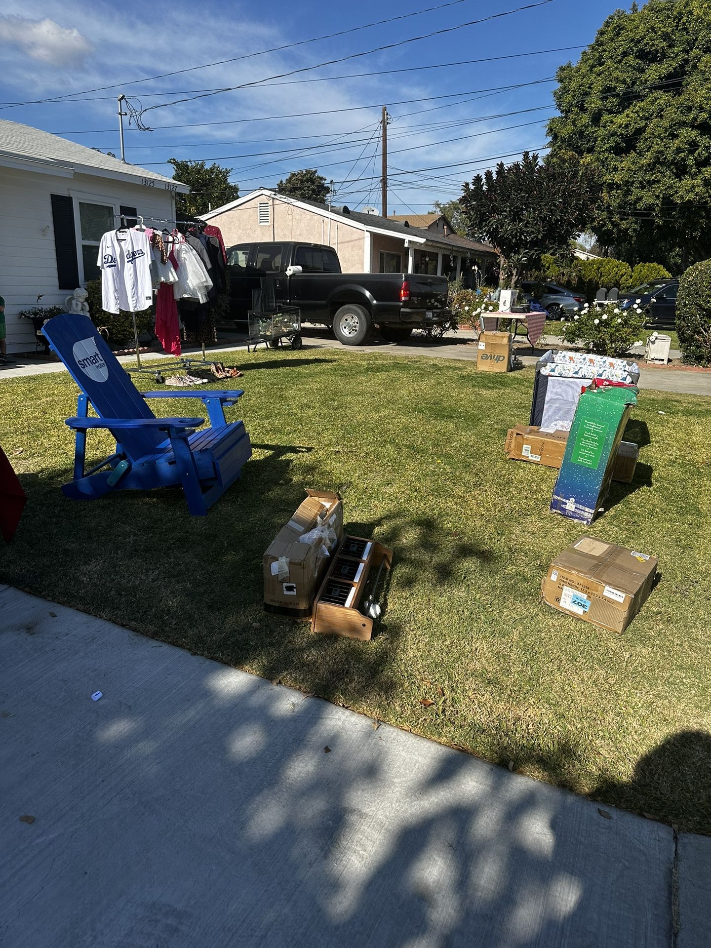 Blue Smart water Adirondack Chair With Cooler Drawer Underneath