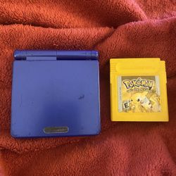 Gameboy Sp and Pokémon Yellow 