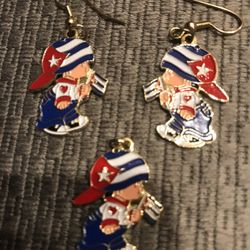Cuban Boy Earrings And Pendant