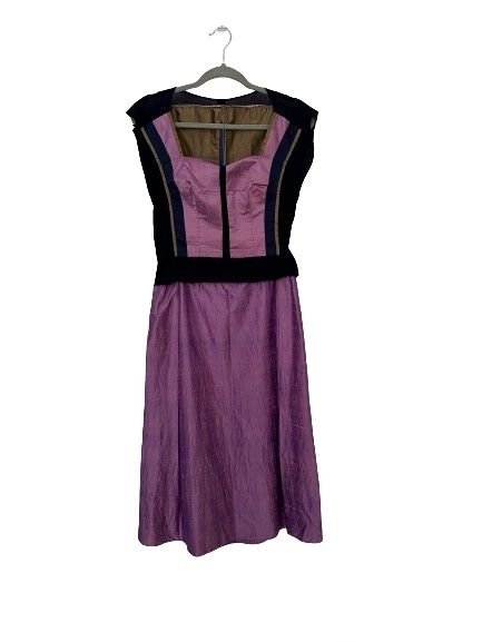 New Handmade Woman’s Lavender Silk Dress Top&Skirt, Sz S/M