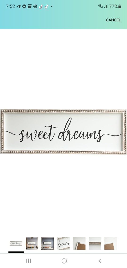BRAND NEW..COLLECTIVE HOME - Rustic Charm Wooden Frame: Vintage-Style Beaded Alphabet with Inspirati