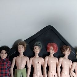 6 ct. Kpop idols 12"in.x3"in. plastic flexible guy dolls/figurines