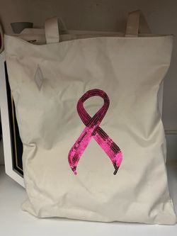 Breast Cancer sequined tote