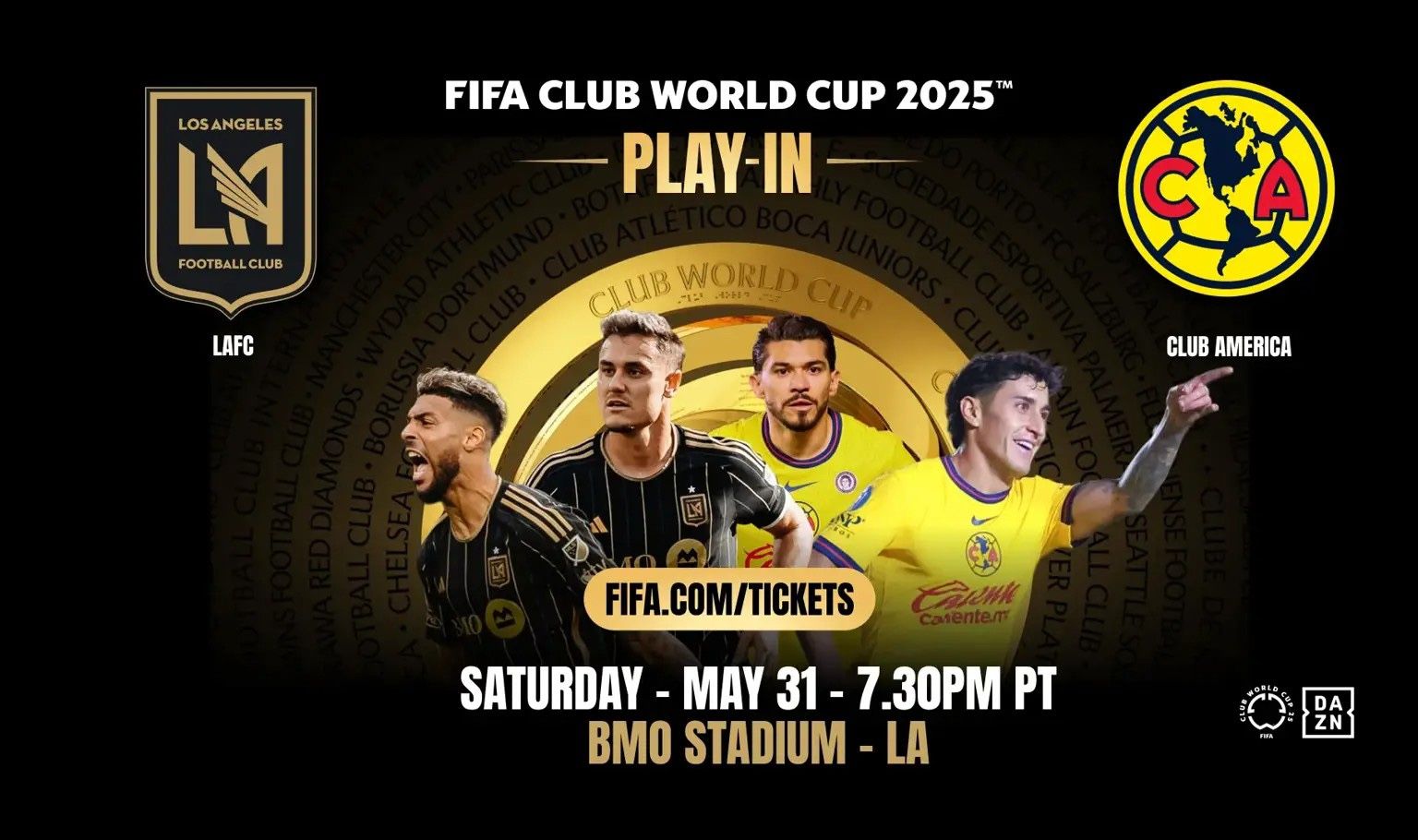 3 Lower Level LAFC Vs America CWC Play in Tickets