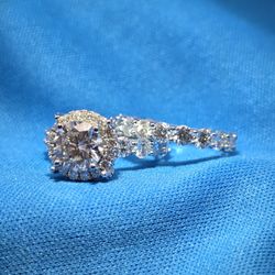 Moissanite 6.7 ctw Round Cut 2in1 Ring 