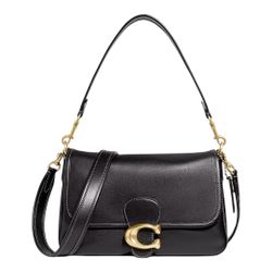 Coach (Brand New) Soft Tabby Shoulder Bag - Black Leather Crossbody Bag Handbag