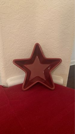 Longaberger Woven Traditions Star Pottery Dish