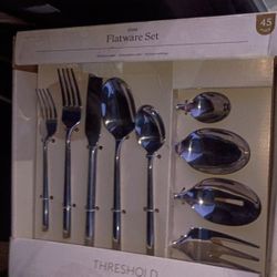 Threshold Izon 45-piece stainless steel flatware set. 