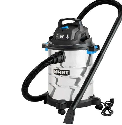 Hart 6 Gallon 5hp Stainless Steel Wet/dry Vac With Car Cleaning Kit