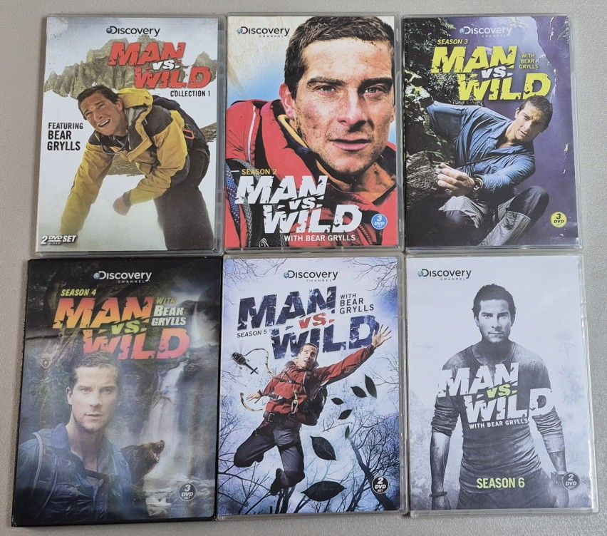 DVDs, MAN VS WILD, ALL 6 SEASONS, BEAR GRYLLS