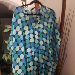 Woman New Polka Dot Fashion Shawl Blue Fits Most One Size 