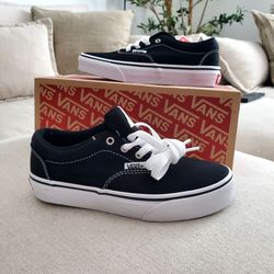 Kids size 1 Vans Low-Top Canvas Sneakers Black White