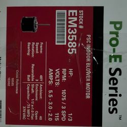1/3 HP 115v Furnace Ac Blower Motor With Run Capacitor 