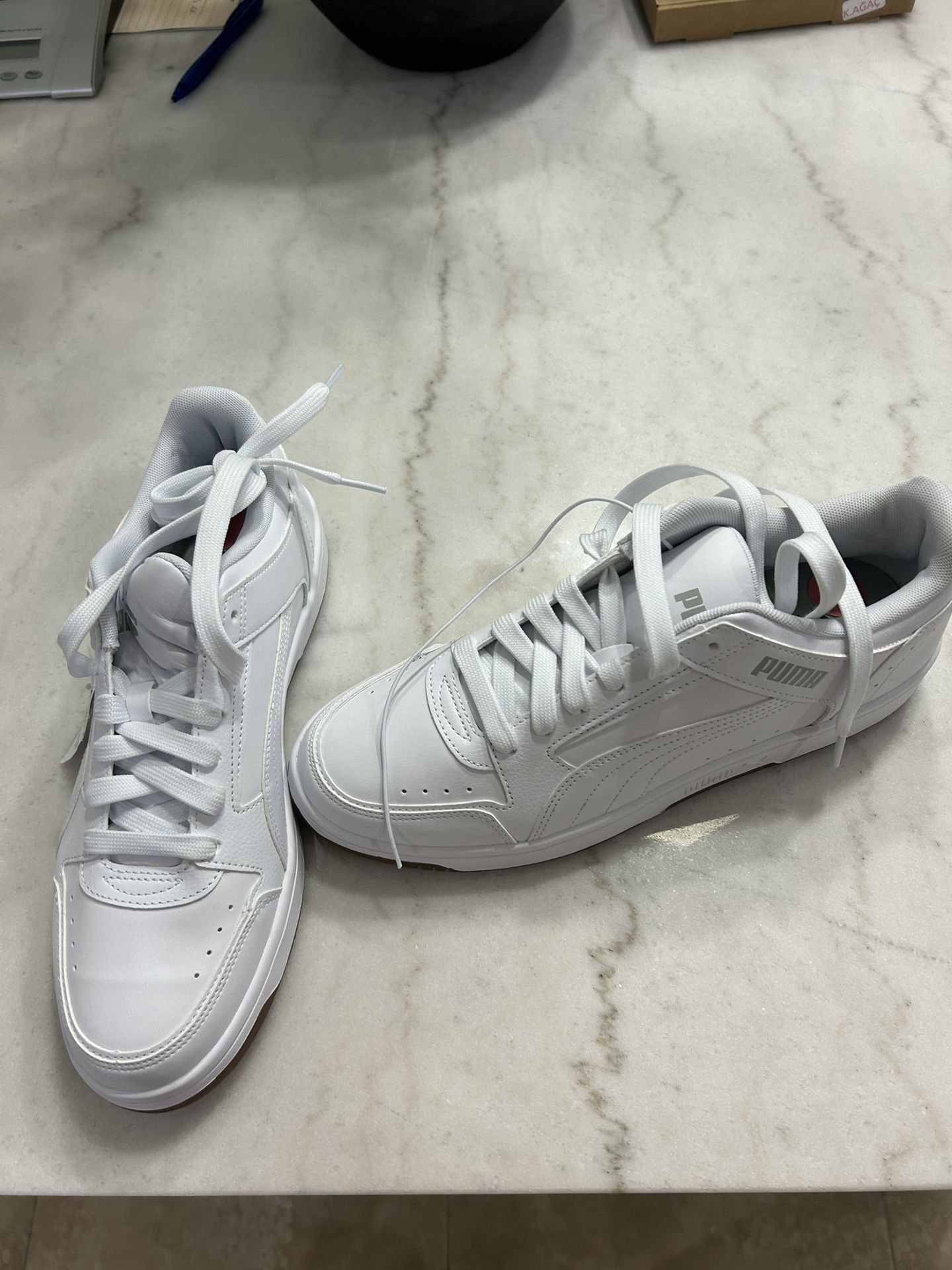 Puma men's white sneakers, size 10