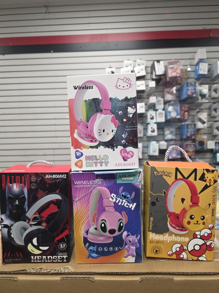 Wireless Headphones ,Spiderman, Hello Kitty Stitch And Pokémon Christmas Gift