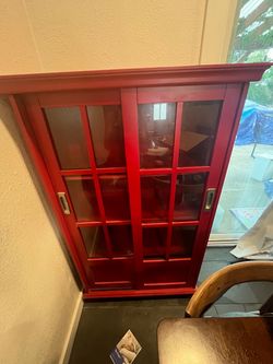 Red bookshelf