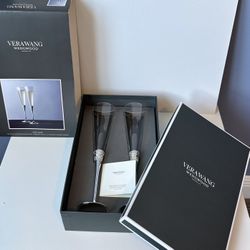 Vera Wang Silver Champagne Flutes 