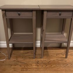(2) IKEA Hemnes Nightstands Drawers Light Gray