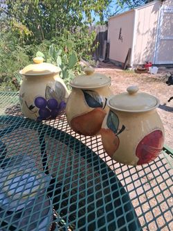 3 - Kitchen storage Canister Jars with Lids